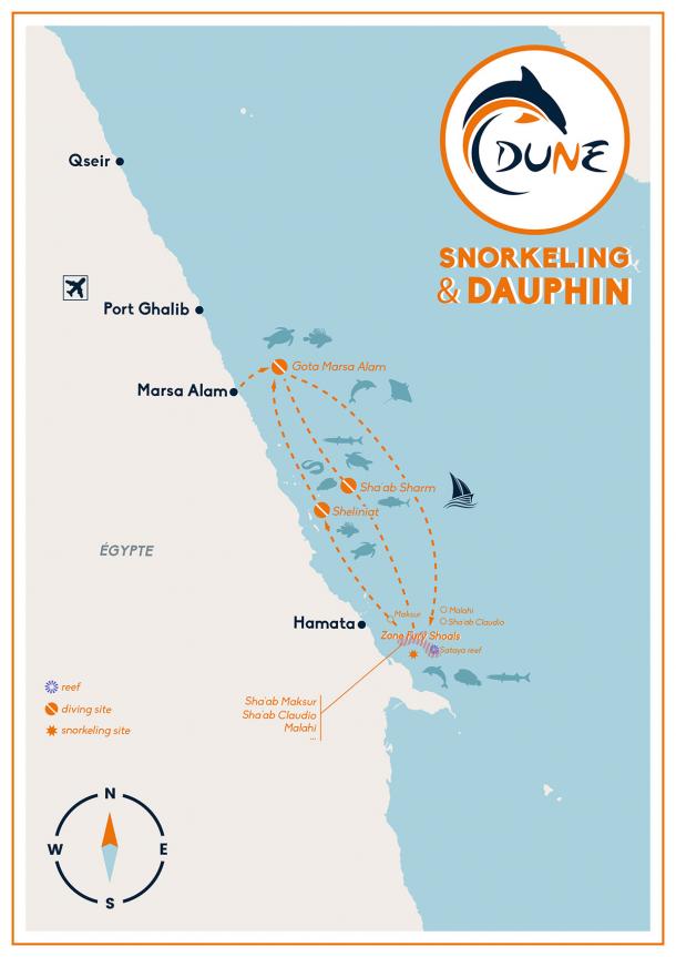 Itinéraire croisière snorkeling et dauphins en Egypte - Mer Rouge