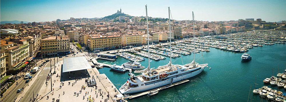 Marseille le vieux port vue du ciel